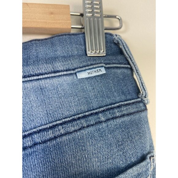 MOTHER Vamp Fray Jeans In Crack The Whip Wash Women’s Size 26 Preppy Classic - Picture 13 of 16